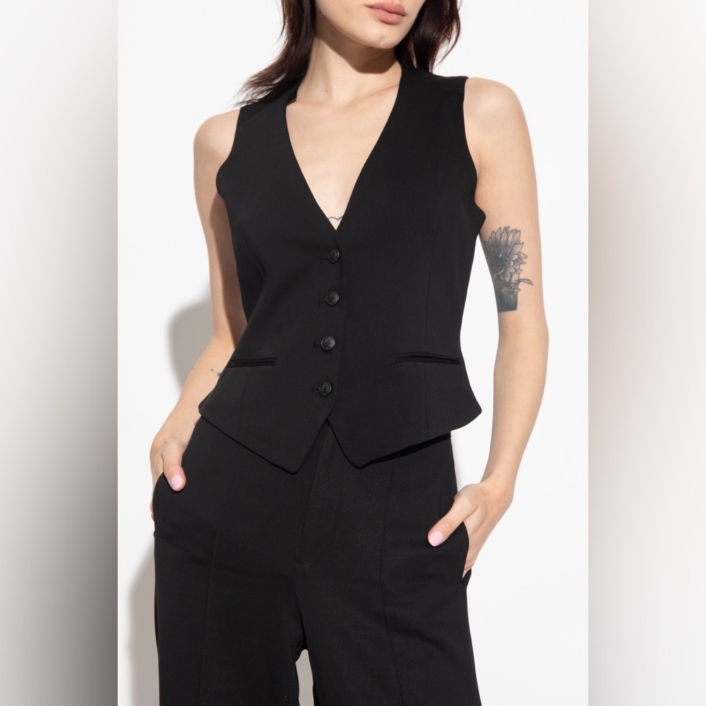 rag & bone Black Tailored Button Vest